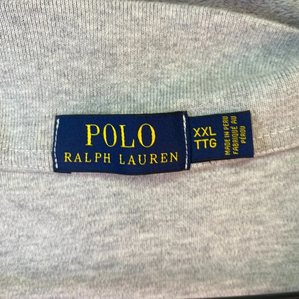 Polo Ralph Lauren Men's XXL Gray Big Pony Quarter Zip Sweatshirt